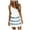 Light blue Womens Summer Dress, variant on USSUMA Boho Dress for Women, Women Summer Casual Striped Dress V Neck Spaghetti Strap Mini Dress Elastic Waist Belt Swing Dress with Pockets
