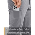 thumbnail image 3 of TACVASEN Men's Water Resistant Outdoor Hiking Pants Lightweight Quick Dry 6 Pockets Ripstop Stretch Cargo Pants,Light Gray,36, 3 of 8