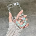 thumbnail image 4 of Phone Case for Samsung Galaxy Z Flip 6,Clear Folding Protective Phone Shell,Shockproof Anti-Fall Phone Cover with Chain (Heart), 4 of 13