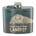 thumbnail image 1 of Moth Lamp Meme Stainless Steel 5oz Hip Drink Kidney Flask, 1 of 3