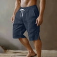 thumbnail image 3 of Havenre Mens Workout Sweat Shorts Lightweight Cotton Casual Drawstring Elastic Waist Fitness Mens Athletic Gym Shorts with Pockets Navy XXXL, 3 of 8