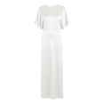 thumbnail image 5 of Karymi Maxi Dress Satin Maxi Dress, Crew Neck Batwing Half Sleeve Loose Draped Flowy Floor Length Elegant Evening Formal Gown Dresses for Women, 5 of 5