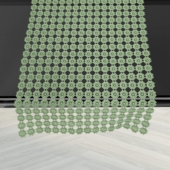 Elegant Comfort Table Runner Green Crochet Luxury Embroidery 16x20 Inch