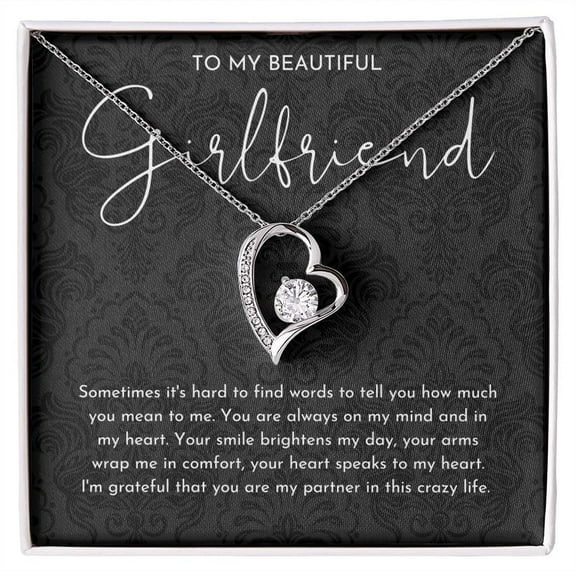 To My Girlfriend Heart Necklace Forever Love Necklace Standard Box