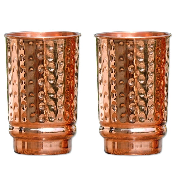 Juego de 2 Vasos de Cobre HealthGoodsIn de 350 ml sin Revestimiento