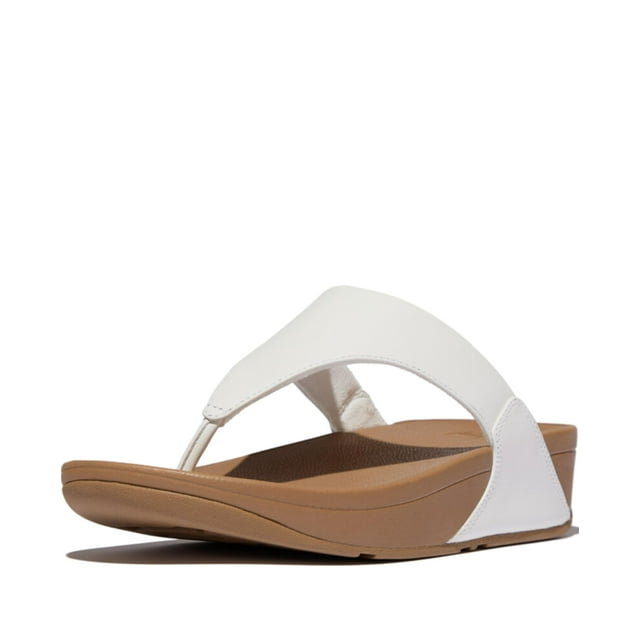 Sandalias tipo chancla FitFlop Lulu, puntera, piel blanca para mujer