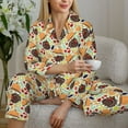 thumbnail image 6 of Vsdgher Thanksgiving Pajamas Set Long Sleeve Sleepwear Womens Button Down Nightwear Pj Sets-Large, 6 of 7