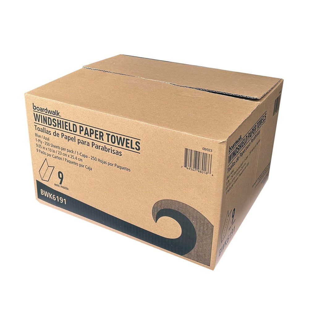 9.05 x 10 Windshield Paper Towels - Blue (9/Carton)