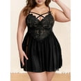 thumbnail image 3 of LapaPlus Plus Size Lingerie for Curvy Women XL-5XL Lace Nightwear Chemise Mesh Sleepshirts, 3 of 4