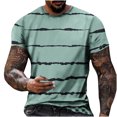 thumbnail image 2 of Njoeus Basic Tops Mens Tops Men's Big & Tall T-Shirt Short Sleeve Gym Workout Tees Summer Tops for Men Striped Casual Blouse Shirts M-5Xl Summer Tops for Teens, 2 of 5