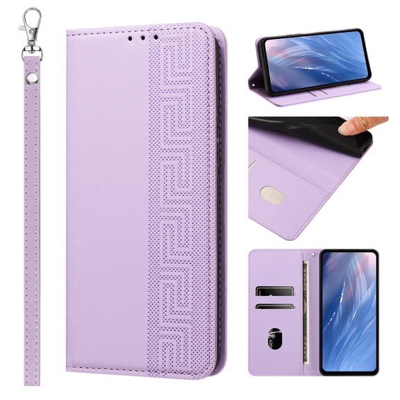 Feishell Wallet Case For Samsung Galaxy S20 Ultra, Premium PU Leather Flip Folio Cover with RFID Blocking Card Slots Cash Pocket Kickstand Wrist Strap Embossed Pattern Shockproof Phone Case,Purple