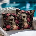 thumbnail image 4 of Throw Pillow Covers 20x20 Inch Set of 2 Skull with Roses Halloween Decorative Pillow Covers Roses Flowers Cushion Cover Pillowcase for Sofa Couch Bed Home Decor, 4 of 9