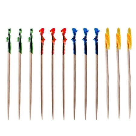 

240pcs Cocktail Picks Sticks Food Picks Colorful Head Design Cocktail Sticks