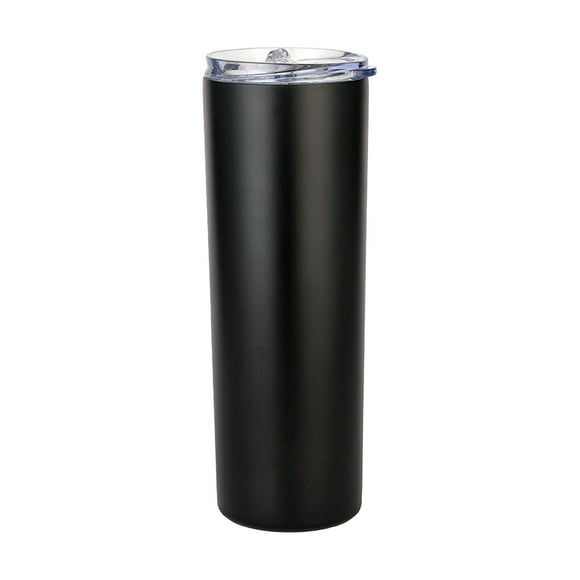 npkgvia Hot sale!Water Glasses,Stainless Steel Cups,,Water CupLife Skinny 20 OZ Straight Stainless White Tumbler with Metal for Heat Machine Printing 1 Pack,Black