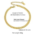 thumbnail image 5 of PROSTEEL Cuban Anklet Bracelet for Women 4.8mm Stainless Steel Curb Chain Anklets Gold Plated Boho Beach Summer Foot Jewelry for Daughter, 5 of 7