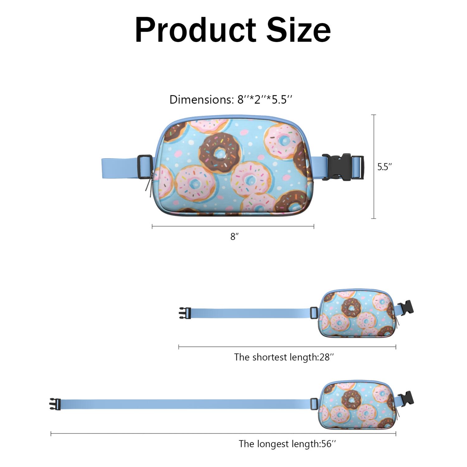 Crossbody Fanny Pack for Sports Enthusiasts Commuters Waist Bag & Hip Bum Bag with Adjustable Strap for Outdoors Workout Traveling Doughnut Sporty Waist Pack