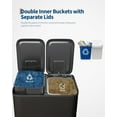thumbnail image 5 of 2 x 8 gal Stainless Steel Dual Trash Can, Step-on Kitchen Metal Garbage Cans, Double Compartment Garbage and Recycling Bin Combo with Metal Lid, PP Inner, 5 of 6