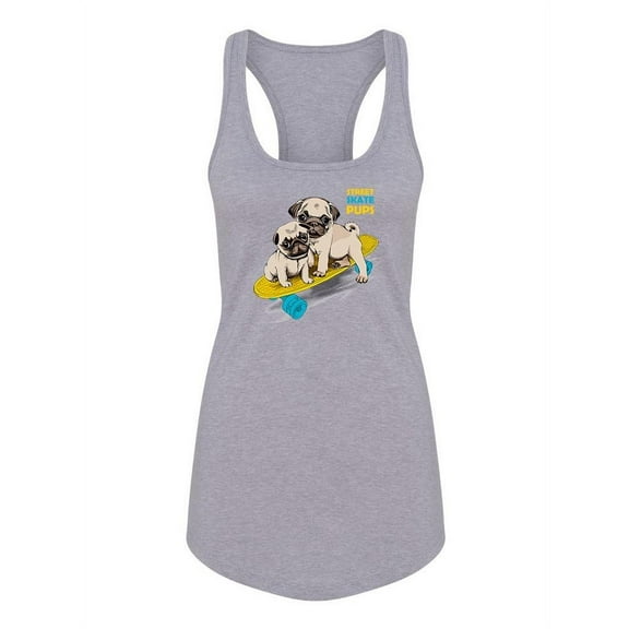 Street Skate Pugs Tank Women -Image by Shutterstock, Female Small