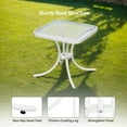 thumbnail image 5 of Zimtown 18" Square Tempered Glass Outdoor Patio Side Table, Metal Frame End Table, White, 5 of 8