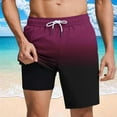 thumbnail image 2 of hoksml Mens 2 in 1 Swim Trunks Elastic Waist Drawstring Gradient Quick Dry Swimming Shorts 5 Inches with Lined Summer Beach Shorts 2025 Clearance, 2 of 4