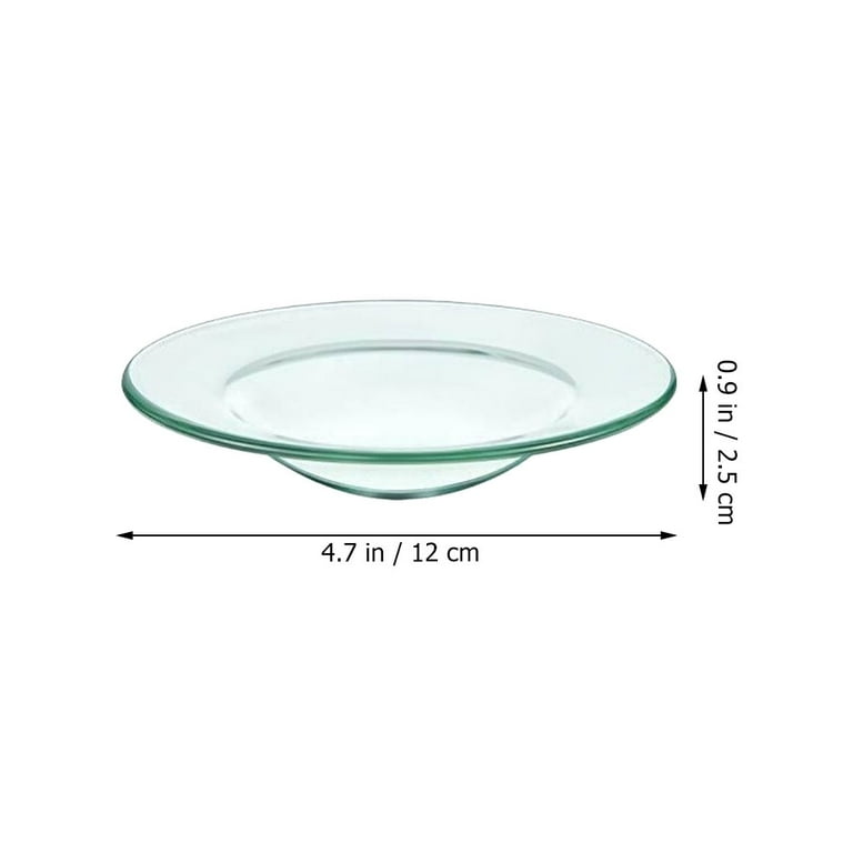 2Pcs Clear Glass Oil Warmer Dishes Replacement Round Wax Warmer Dishes for Aromatherapy Lamp
