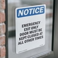 thumbnail image 4 of Emergency Exit Only Door Must OSHA Notice Vinyl Decal Label 7 Inch x 5 Inch - 5 Pack, 4 of 6