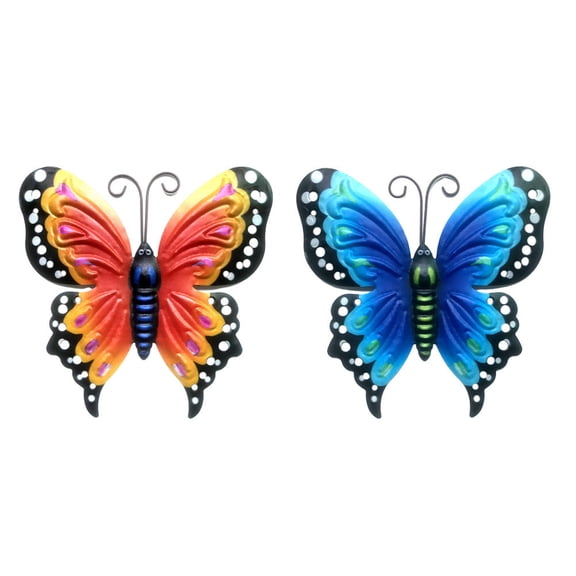 HOOWIFFY 2pcs Butterfly Shape Metal Hanging Decorations for Bathroom Wall Art Home Decor
