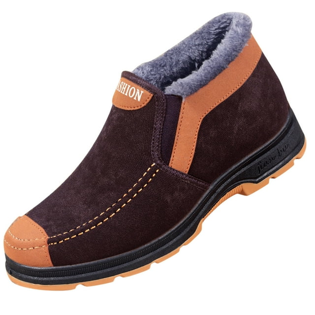 Dsscvnef Bottes de Neige pour Hommes, Chaussures d'Extérieur Chaudes d'Hiver, Semelle Non Épaisse, Bout Rond, Mode, Durables, Confortables