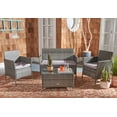 thumbnail image 2 of SAFAVIEH Outdoor Collection Bandele 4-Piece Patio Set Grey/Grey, 2 of 7