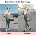 thumbnail image 5 of Black White Geometric Checkered Pattern Travel Tote Bags for Women Carry On,Large Weekender Bags for Women Travel,Multi Functional Duffle Bag for Work,Shopping,Sports, 5 of 5