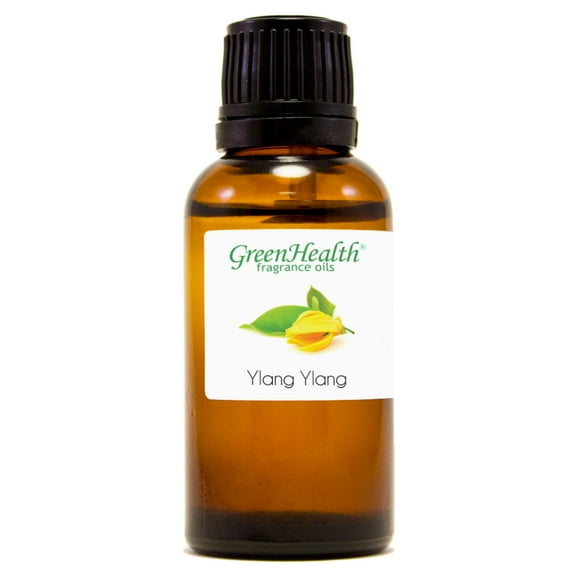 Ylang Ylang Fragrance Oil - 1 fl oz - Amber Glass Bottle w/ Euro Dropper - GreenHealth