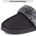 thumbnail image 3 of HomeTop Women's Classic Microsuede Memory Foam Slippers Durable Rubber Sole with Warm Faux Fur Collar, 3 of 8