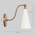 thumbnail image 3 of Single Light Metal Shade Brass Sconce Mid-Century Modern Stilnovo Style Brass Wall Lamp, 3 of 5