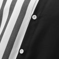 thumbnail image 4 of Camisas s Para Hombre Manga Larga Camisa de cuello de solapa con botón de bloque de color de manga corta para hombre (Black, L), 4 of 6