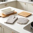 thumbnail image 6 of Set of 2 Oven Mitts and Pot Holders, Heat Resistant Kitchen Gloves Microwave Safe, Thick Cotton Padding Soft Interior, Hanging Loop Convenient Storage, for Baking Grilling Stovetop Countertop, 6 of 6