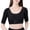 Black, variant on Womens Shapewear Tops, Open Bust Short Sleeve Seamless Stretchy Bulit-in Bra Push Up Shaper Beige XL