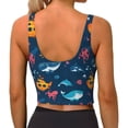 thumbnail image 2 of Bixox Women's Ocean Floor Animals Pattern Fitness Navel Tank Top U-Back Yoga Tank Top Sweatshirt Sports Bra, 2 of 5