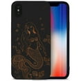 thumbnail image 1 of Case Yard Wooden Case for iPhone-XS-Max Soft TPU Silicone cover Slim Fit Shockproof Wood Protective Phone Cover for Girls Boys Men and Women Supports Wireless Charging Mermaid Design, 1 of 7