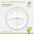thumbnail image 2 of OrienTreeN Disposable White Bagasse Plate, 10", White, 125 Count, 2 of 10