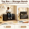 thumbnail image 4 of PAPROOS Toy Box for Boys Girls, Wooden Kids Toy Chest with Storage Bench and Safety Hinged Lid, Modern Toy Storage Organizer for Living Room, Bedroom, Toddler Room, Coffee, 4 of 10