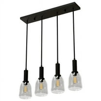 Sunshine Lighting B3167066 Ambiate Talia Quad Cluster Pendant Light Fixture E26 Base - 40W - Black