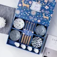 thumbnail image 3 of Juego de cuencos y palillos para el hogar creativos japoneses, cuenco de porcelana azul y blanca, caja de regalo, 3 of 6