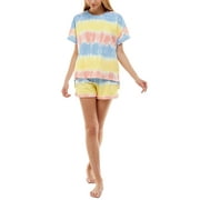 Roudelain Soft Terry Cloth T-Shirt Shorts Set White M