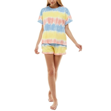 Roudelain Soft Terry Cloth T-Shirt Shorts Set White M