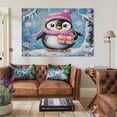thumbnail image 3 of Wall Art for Living Room Happy Penguin Christmas Canvas Prints Wall Art Modern Pictures Artwork Penguin with Hat Scarf Canvas Print Bath Laundry Home Decorations 16x24inch Unframed, 3 of 8