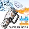 thumbnail image 5 of OBREWU Dachshund Footprint Tumbler with Handle and Lid,Dachshund Footprint 40oz Double Wall Vacuum Insulated Tumbler,Cups Gift for Women and Men, 5 of 7