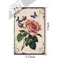 thumbnail image 5 of Rose Vintage Tin Sign Floral Bathroom Decor,Bedroom Dining Room Flower Arrangement Art Design,Garden House Bar Pub Funny Retro Wall Art Sign,New Home Gift 5.5x8 Inches, 5 of 7
