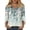 Light Green, variant on Womens V Neck Three Quarter Sleeve Floral Print Casual Loose Fit T Shirt Top Lightweight Soft Fabric Blouse for Daily Wear Office Travel Dark Green S