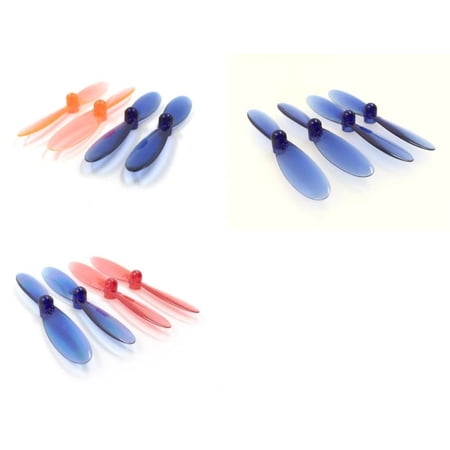 HobbyFlip Clear Blue and Blue/Red and Orange/Blue 55mm Propellers Compatible with Ei-Hi Alien Bug S80C