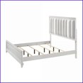 thumbnail image 3 of 3pc King Bedroom Set | 2 Nightstands White Solid Wood LED Upholstered Headboard | Solid Wood | White, 3 of 11